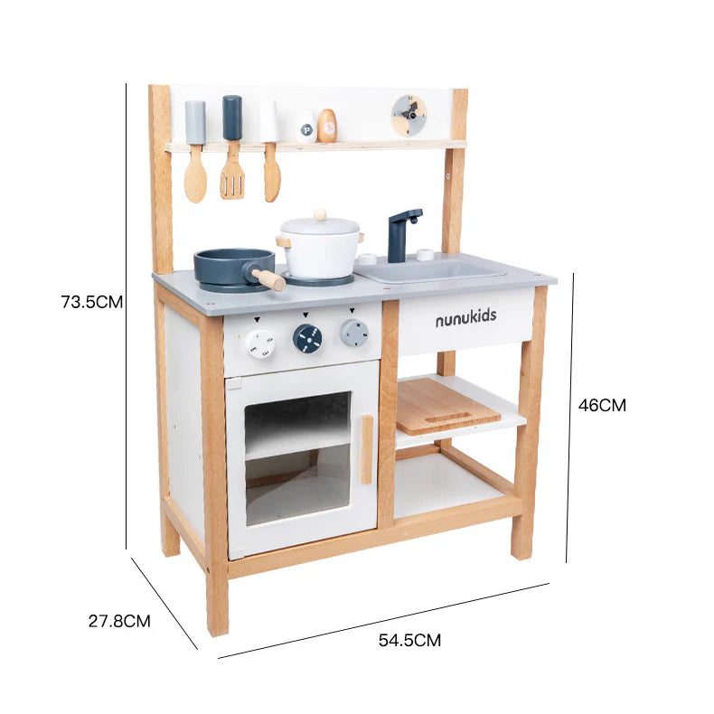 PLAYSET - Wooden Kitchen & Fridge Set