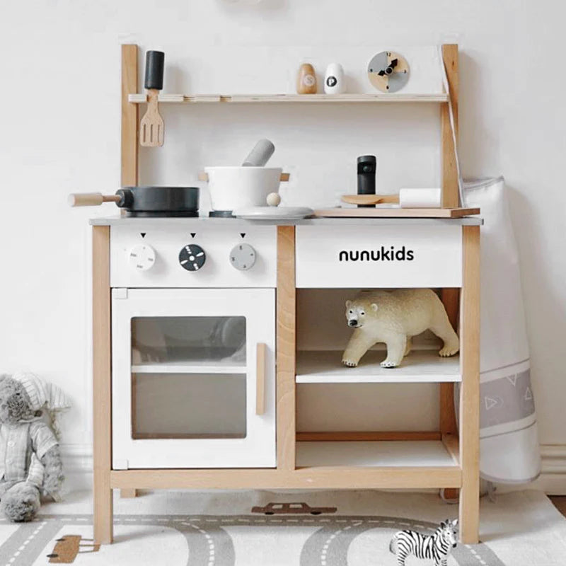 PLAYSET - Wooden Kitchen & Fridge Set