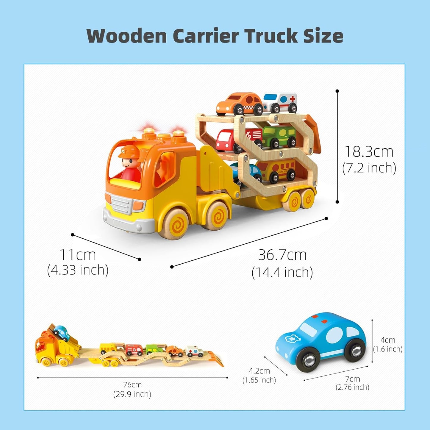 Imagination Express! Wooden Car Carrier Truck