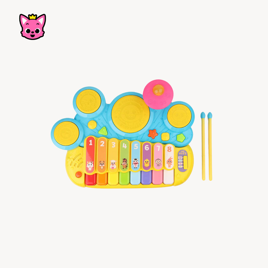 PINKFONG Baby Shark 3 in 1 Drum Piano Xylophone Musical Set
