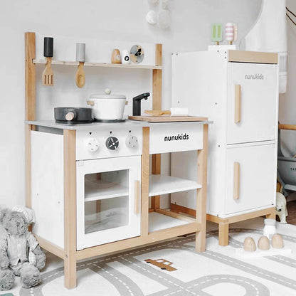 PLAYSET - Wooden Kitchen & Fridge Set