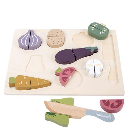 PLAYSET - Wooden Vegetable Cutting Kit