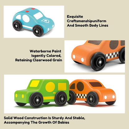 Imagination Express! Push and Go Wooden Mini Cars
