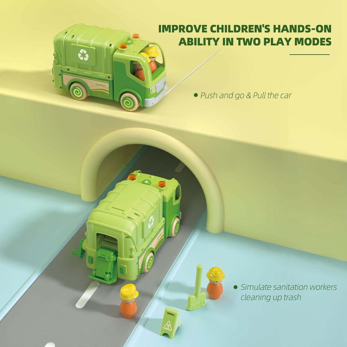 Imagination Express! Wooden Recycling Garbage Truck