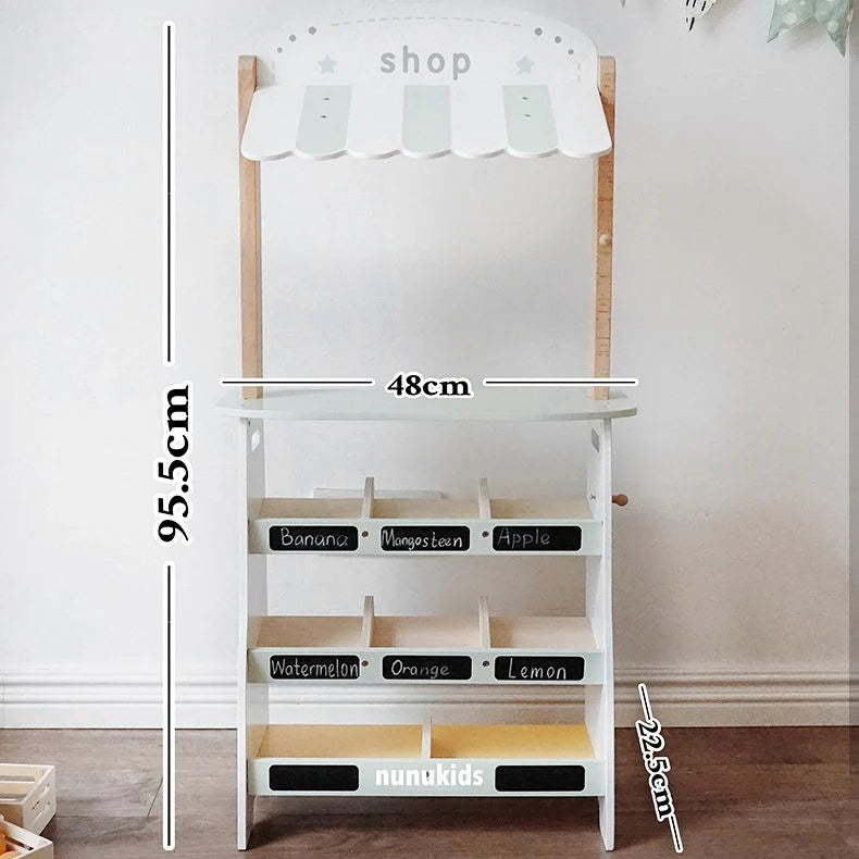 PLAYSET - Wooden Grocery Store + Push Cart