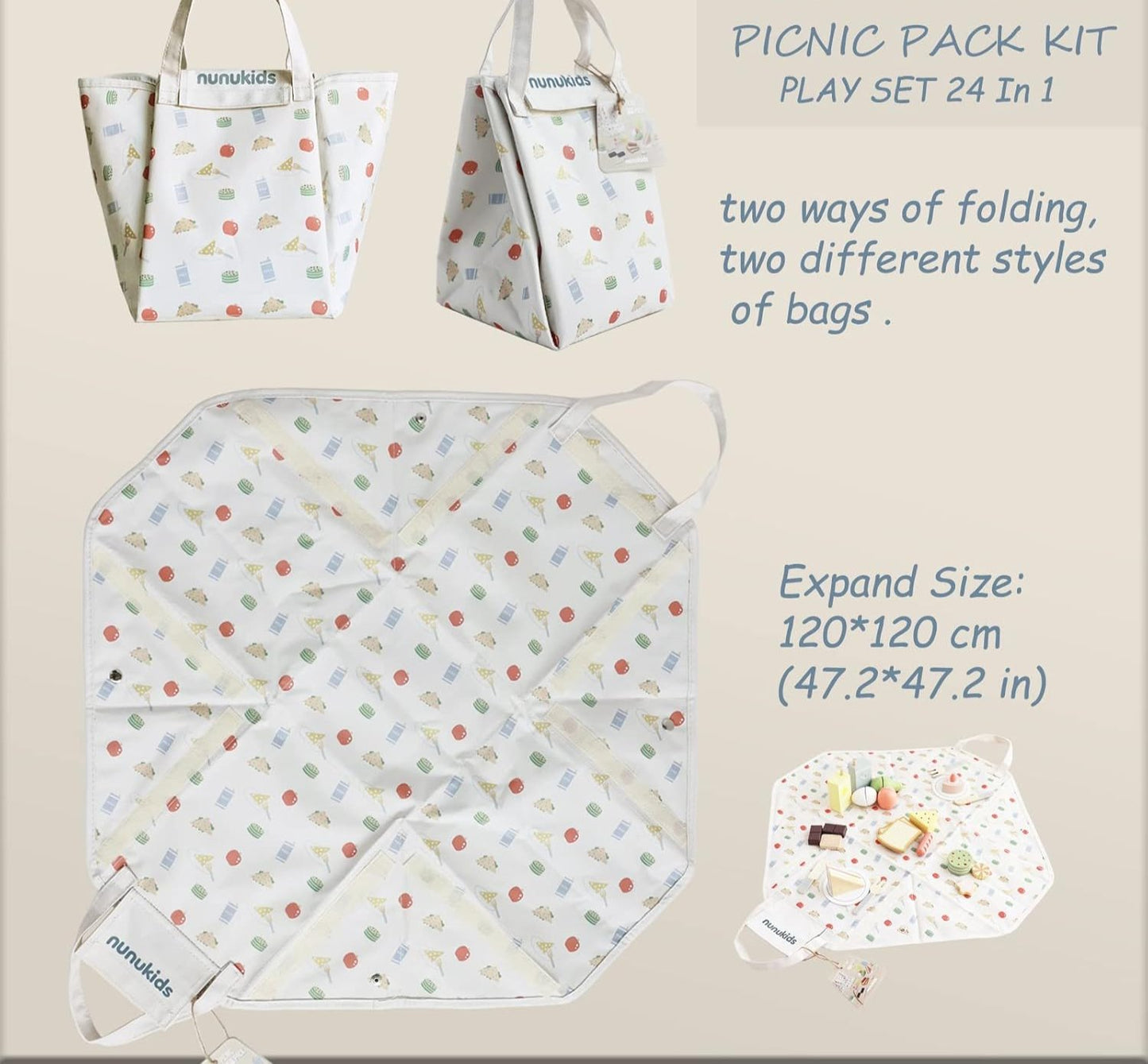 PLAYSET - Wooden Picnic Pack & Play Kit
