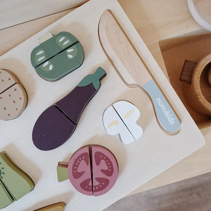 PLAYSET - Wooden Vegetable Cutting Kit