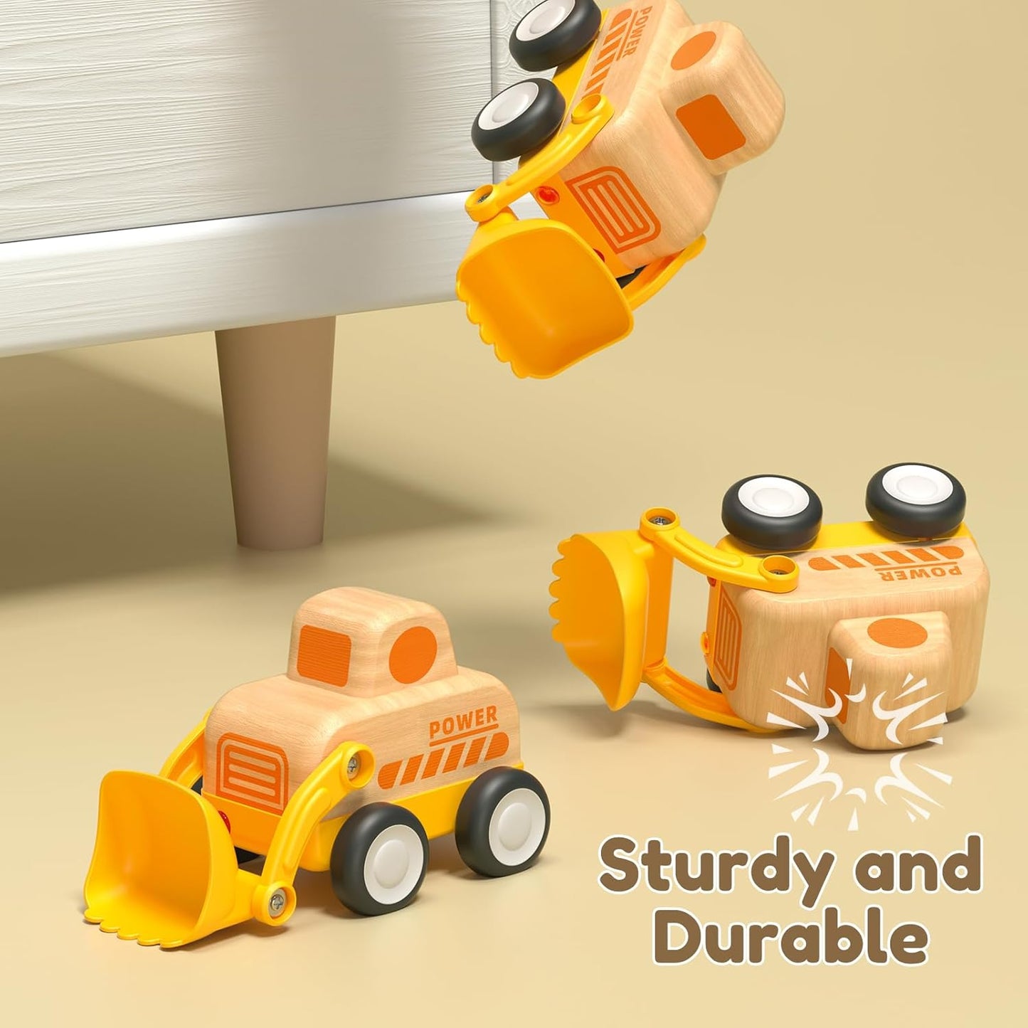 Imagination Express! Push and Go Wooden Construction Trucks