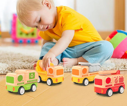 Imagination Express! Push And Go Wooden Mini Trucks