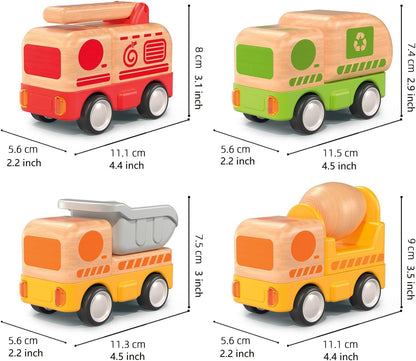Imagination Express! Push And Go Wooden Mini Trucks
