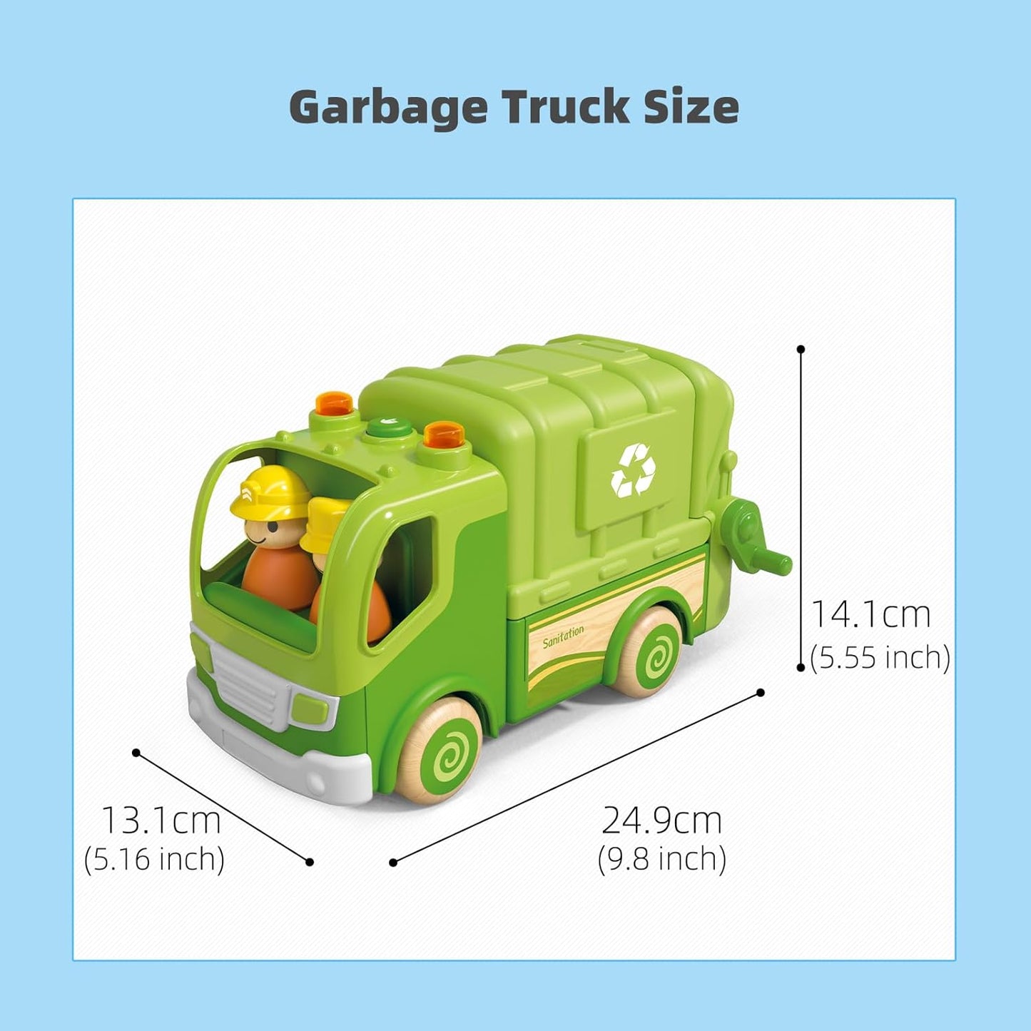 Imagination Express! Wooden Recycling Garbage Truck
