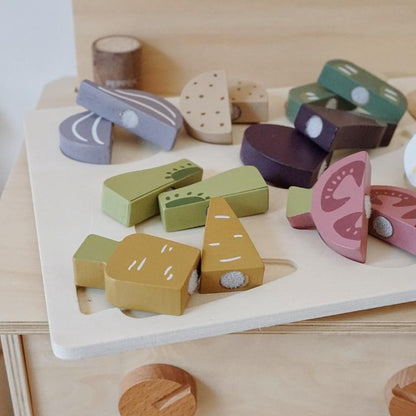 PLAYSET - Wooden Vegetable Cutting Kit