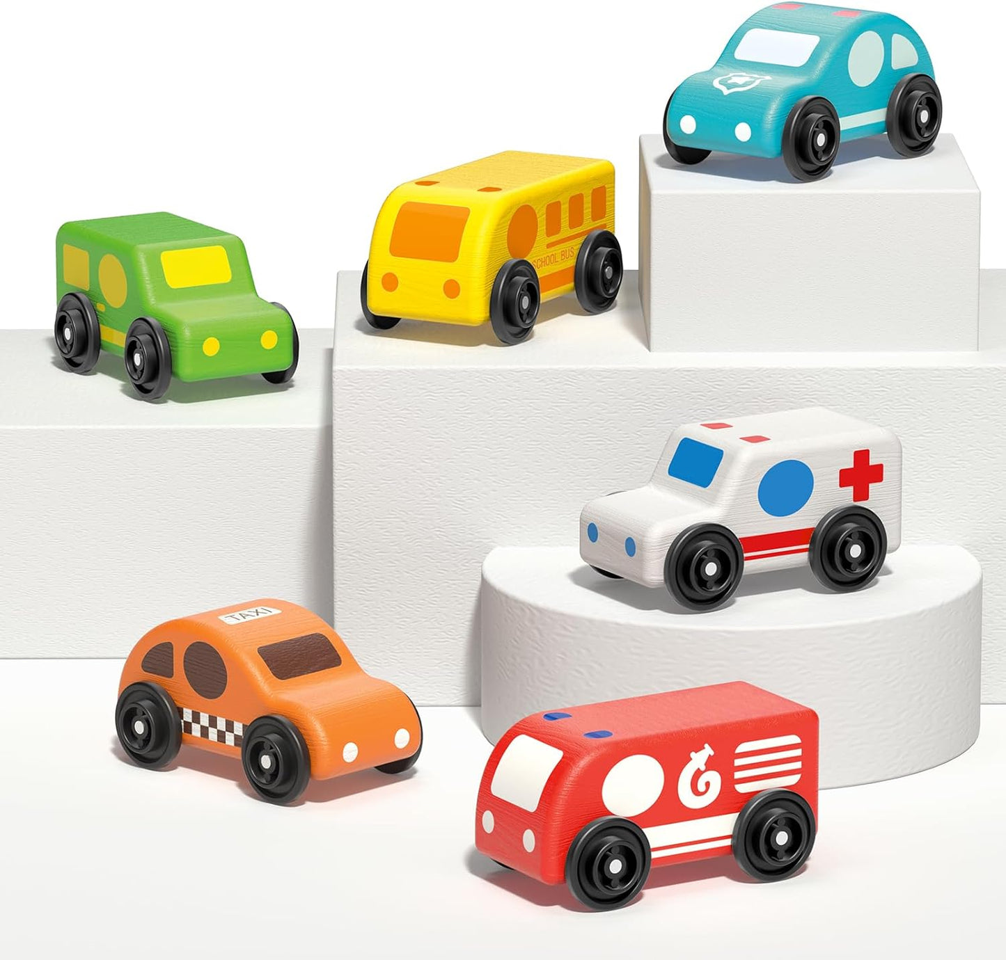 Imagination Express! Push and Go Wooden Mini Cars