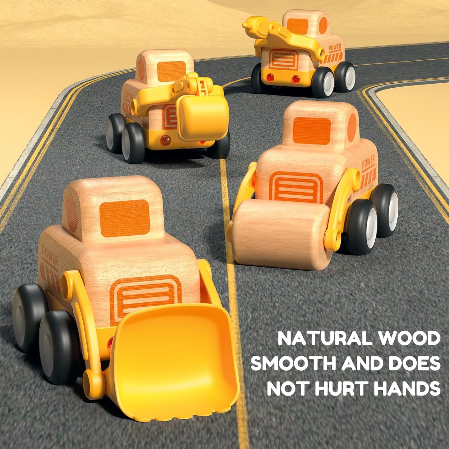 Imagination Express! Push and Go Wooden Construction Trucks