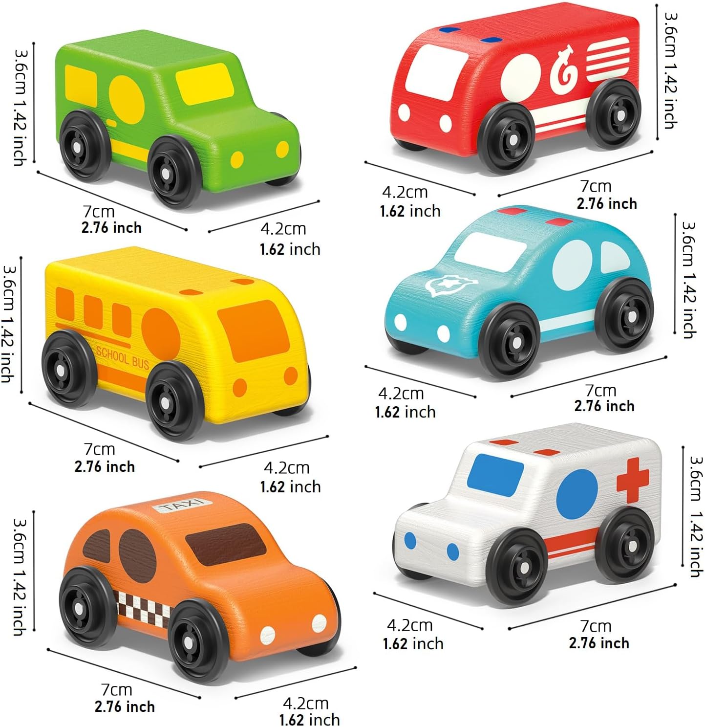 Imagination Express! Push and Go Wooden Mini Cars