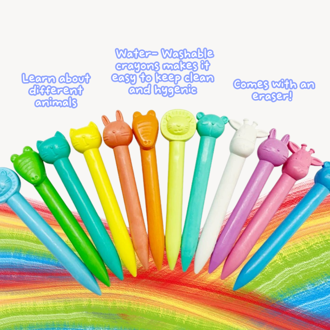 Colour Creatures: Washable & Erasable Crayons (+ Colouring Book)