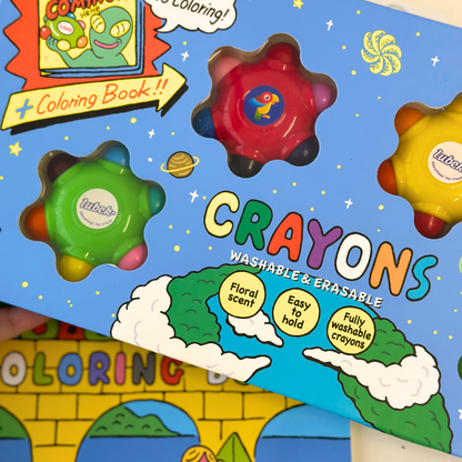 Colour Creatures: Washable & Erasable Crayons (+ Colouring Book)