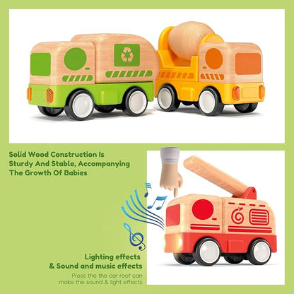 Imagination Express! Push And Go Wooden Mini Trucks
