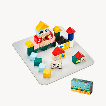Wisdom Growth Wooden Building Blocks - 36 pcs with Draw String Bag