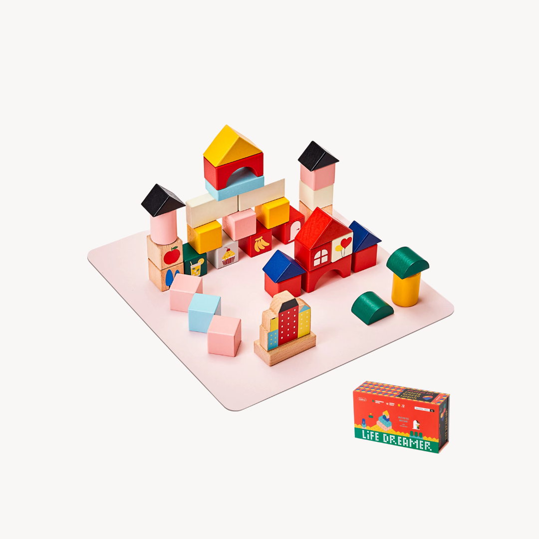 Wisdom Growth Wooden Building Blocks - 36 pcs with Draw String Bag