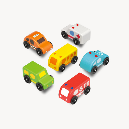 Imagination Express! Push and Go Wooden Mini Cars