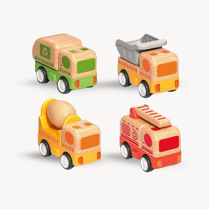 Imagination Express! Push And Go Wooden Mini Trucks