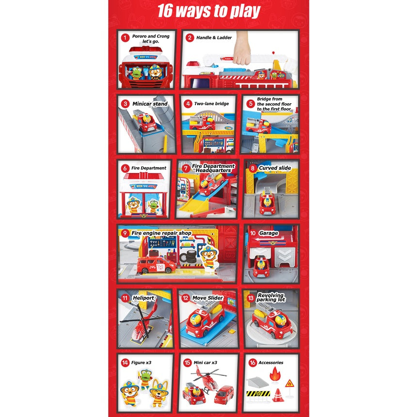 PORORO - Transformation Fire Truck Play Set