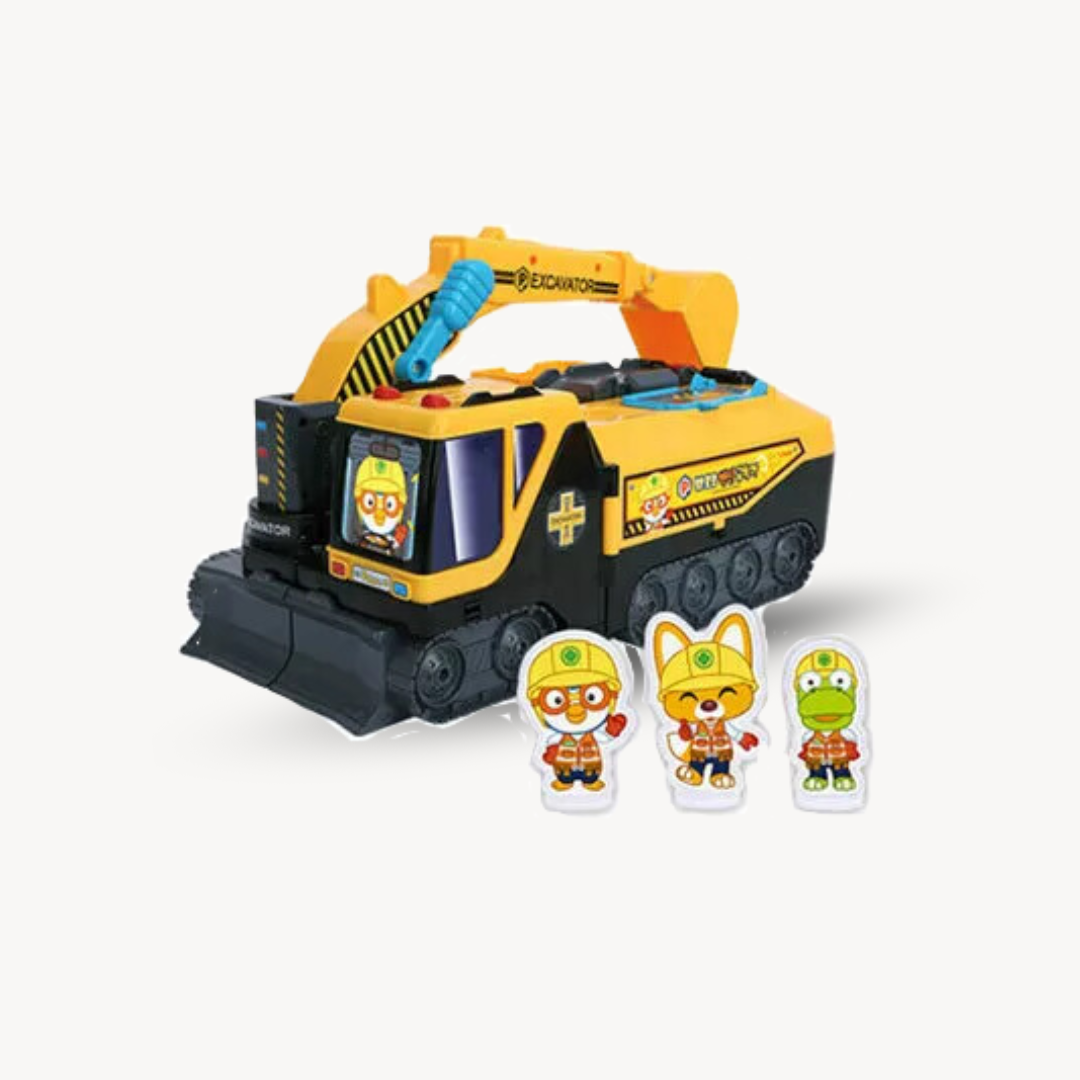 PORORO - Transformation Excavator Play Set